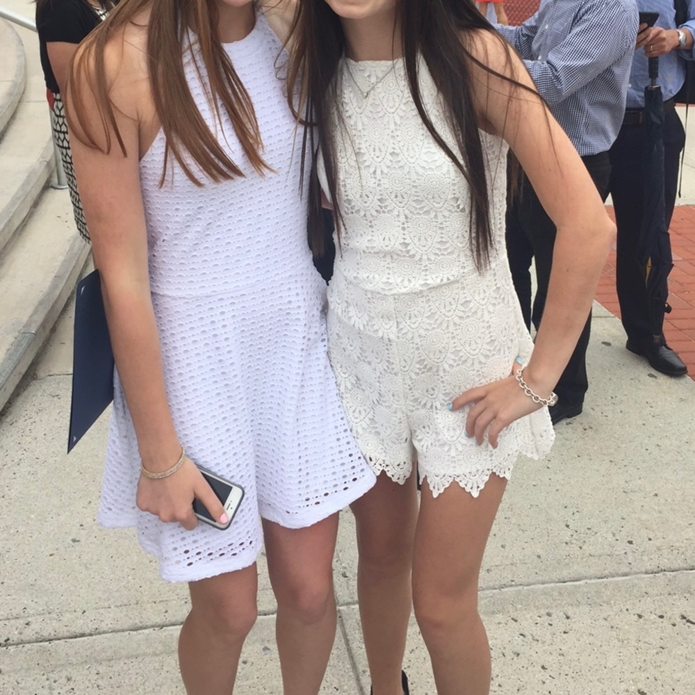 J.O.A off white Lacey romper